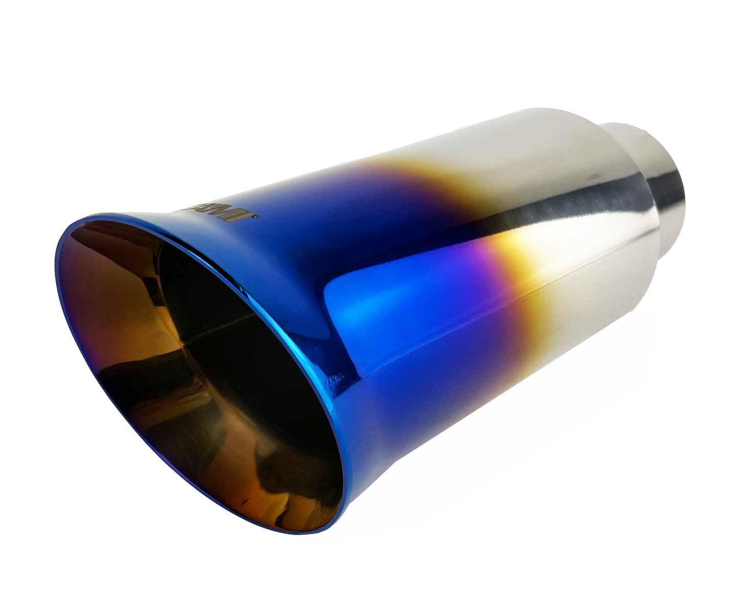 2.25" ID/4" OUT/9" Single Round Double Wall Slant Cut Exhaust Tip-Blue NT-2469