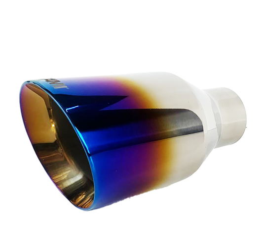 2.25" ID/4" OUT/8" Single Round Double Wall StraightCut Exhaust Tip-Blue NT-2479