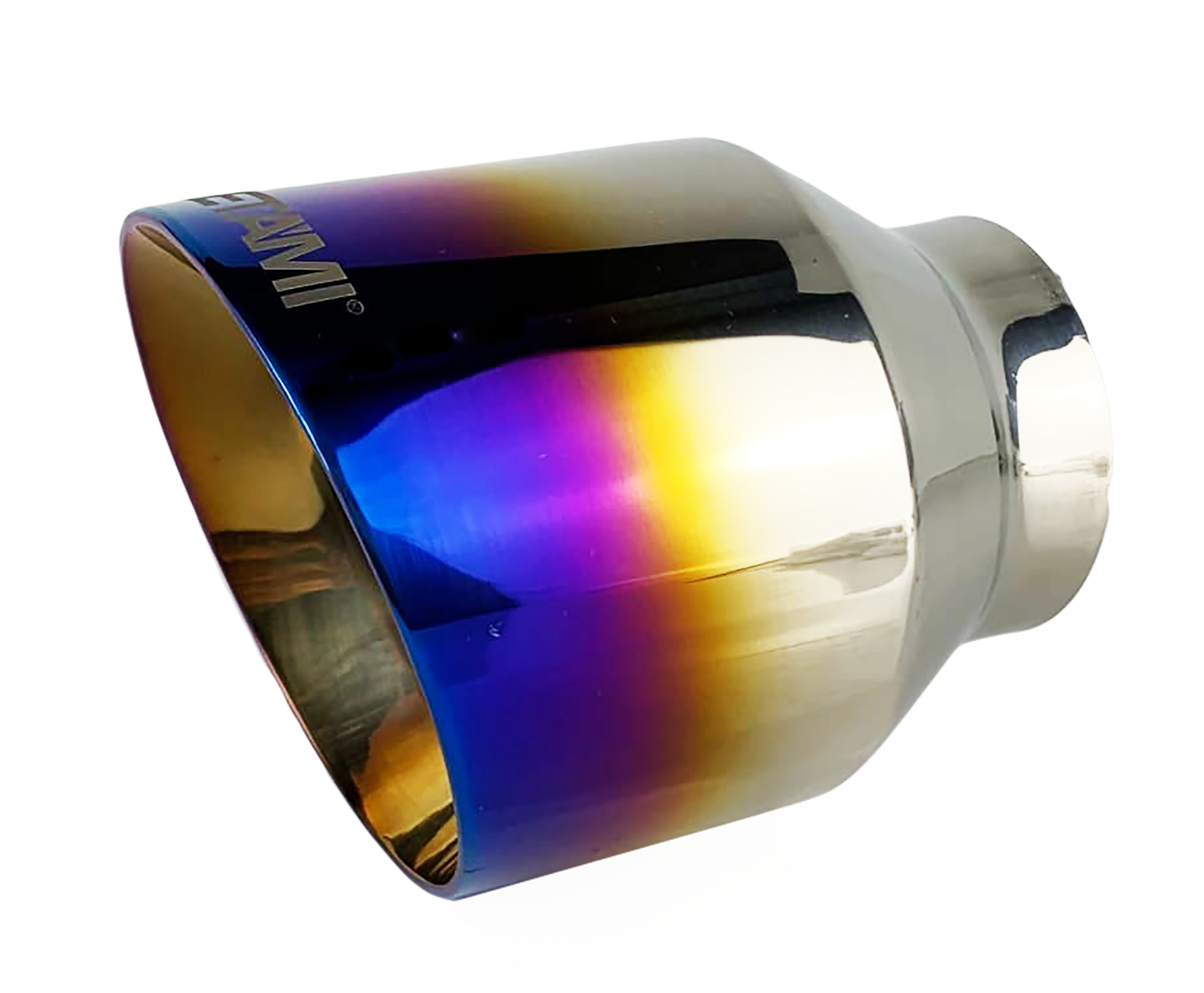 2.5" ID/4" OUT/5.5" Single Round Double Wall Slant Cut Exhaust Tip-Blue NT-2519