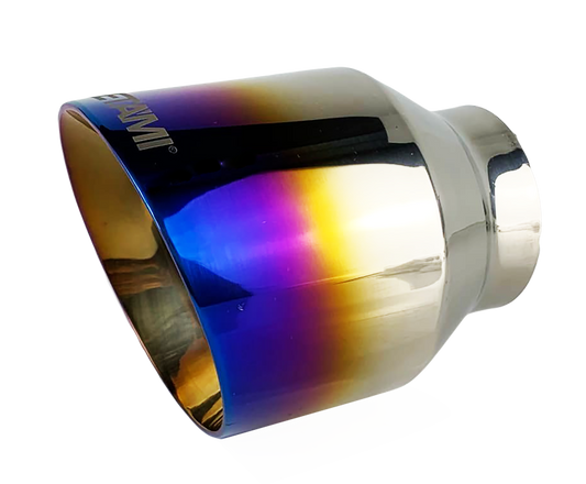 2.5" ID/4" OUT/5.5" Single Round Double Wall Slant Cut Exhaust Tip-Blue NT-2519