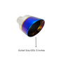 2.5" ID/5" OUT/8" Single Round Double Wall Slant Cut Exhaust Tip-Blue NT-2589