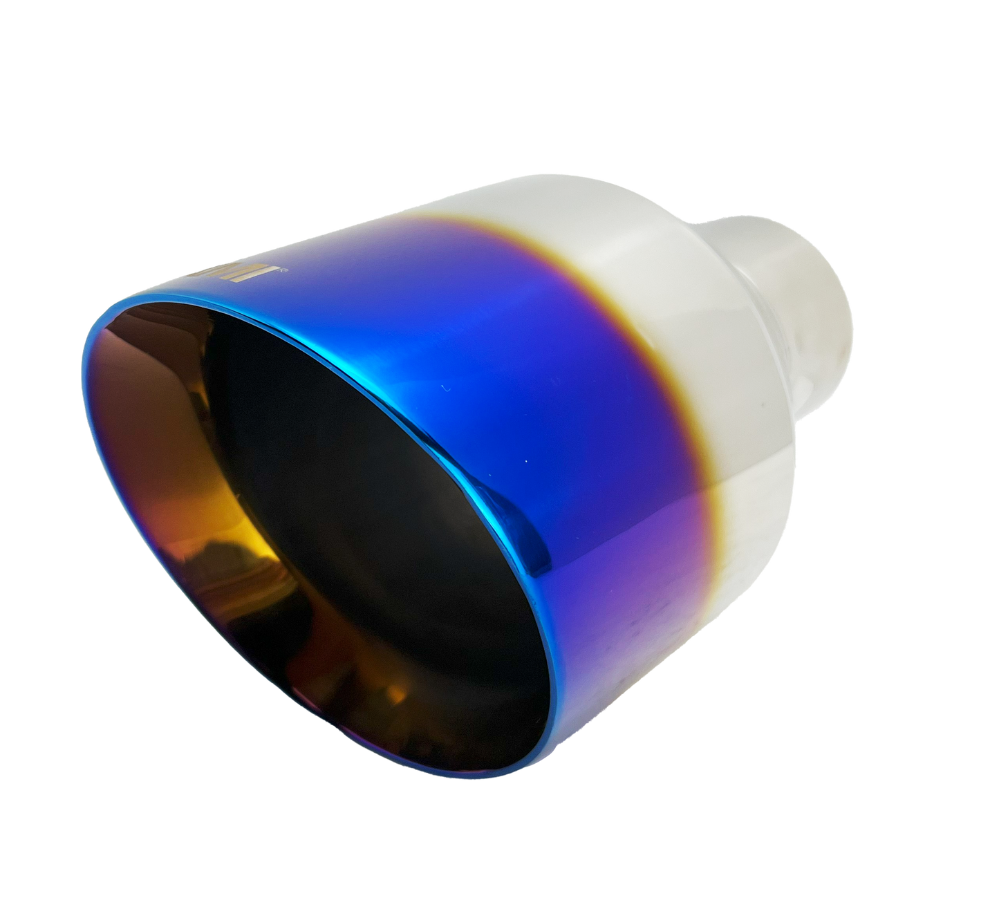 2.5" ID/5" OUT/8" Single Round Double Wall Slant Cut Exhaust Tip-Blue NT-2589