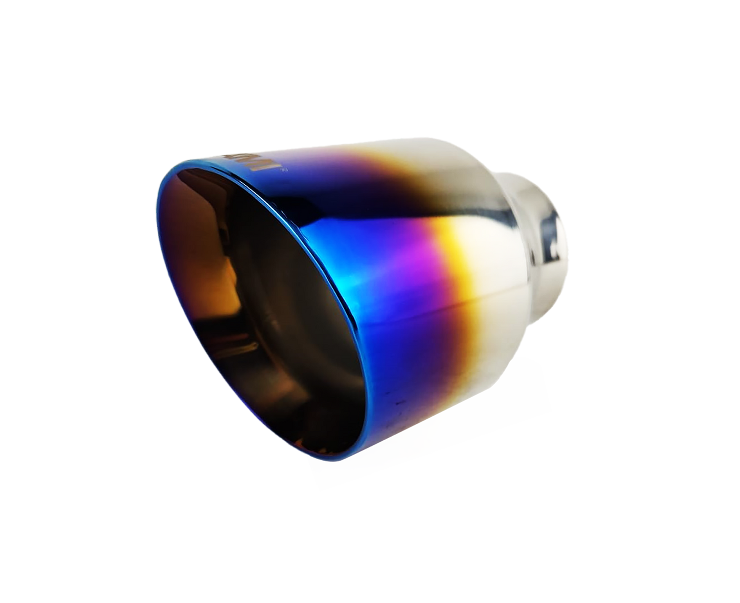 3" ID/4" OUT/5.5" Single Round Double Wall Slant Cut Exhaust Tip-Blue NT-3019