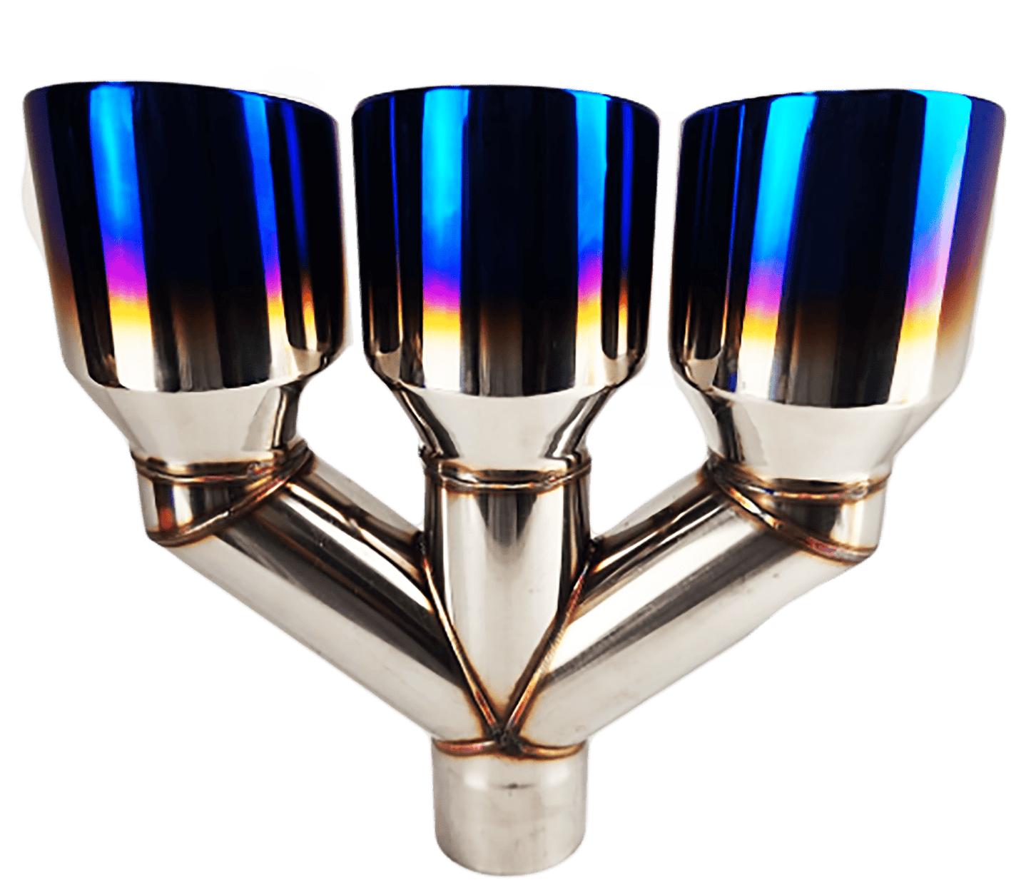 3" ID/4" OUT/12" Triple; Double Wall Slant Cut Exhaust Tip-Blue NT-3342
