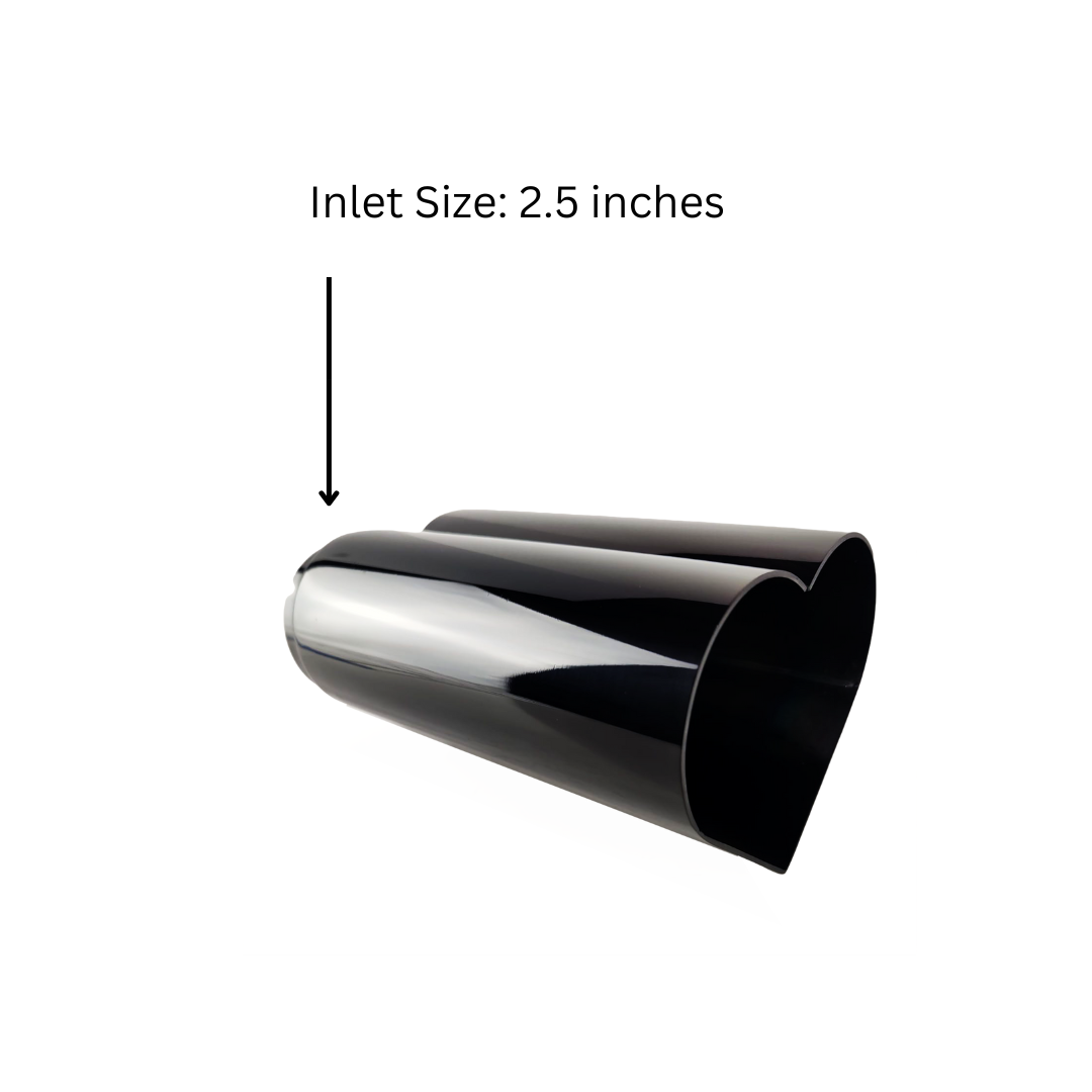 2.5" ID/4" OUT/9.5" Heart Shape Exhaust Tip Black Chrome NT-HEART-SBC