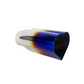 2.5" ID/4" OUT/9.5" Heart Shape Exhaust Tip Blue Burnt Flame NT-HEART-SBL