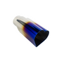 2.5" ID/4" OUT/9.5" Heart Shape Exhaust Tip Blue Burnt Flame NT-HEART-SBL