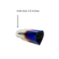 2.5" ID/4" OUT/9.5" Heart Shape Exhaust Tip Blue Burnt Flame NT-HEART-SBL