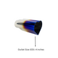 2.5" ID/4" OUT/9.5" Heart Shape Exhaust Tip Blue Burnt Flame NT-HEART-SBL