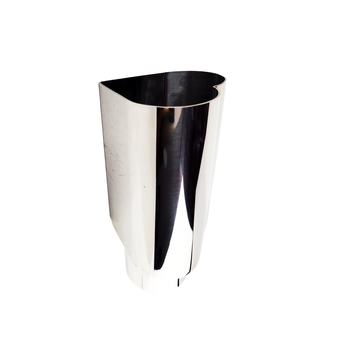 2.5" ID/4" OUT/9.5" Heart Shape Exhaust Tip Polished Chrome NT-HEART-SCP