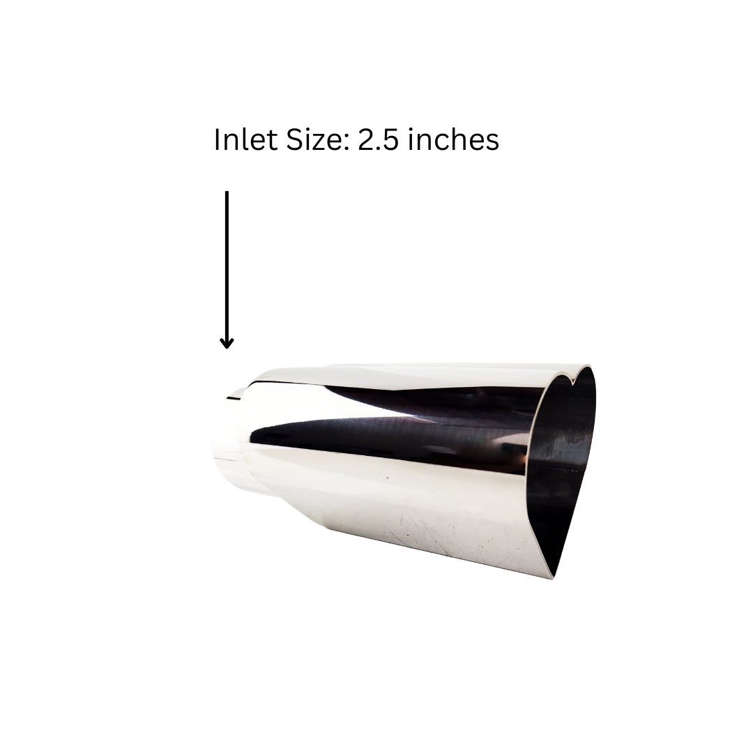 2.5" ID/4" OUT/9.5" Heart Shape Exhaust Tip Polished Chrome NT-HEART-SCP