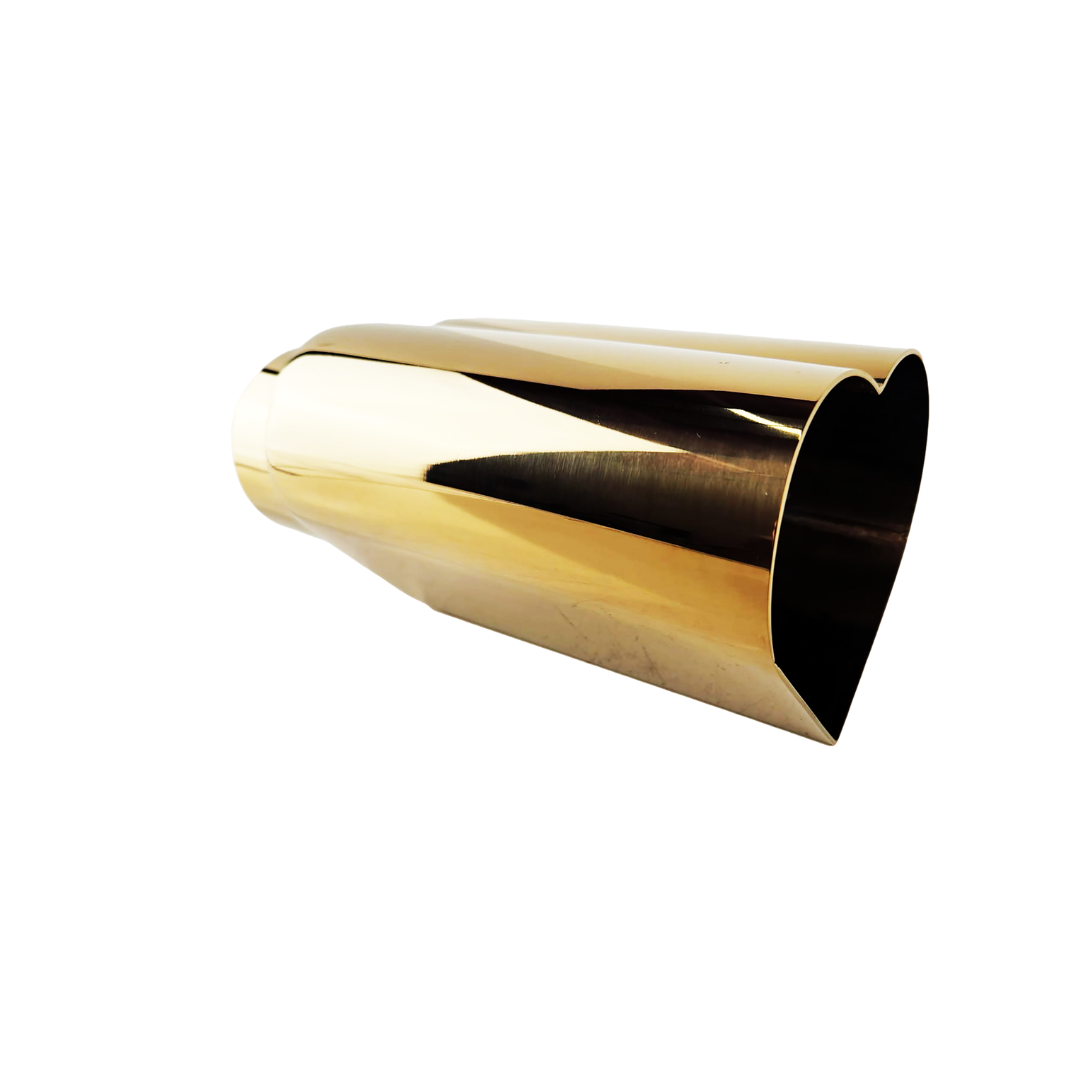 2.5" ID/4" OUT/9.5" Heart Shape Exhaust Tip Gold NT-HEART-SGD
