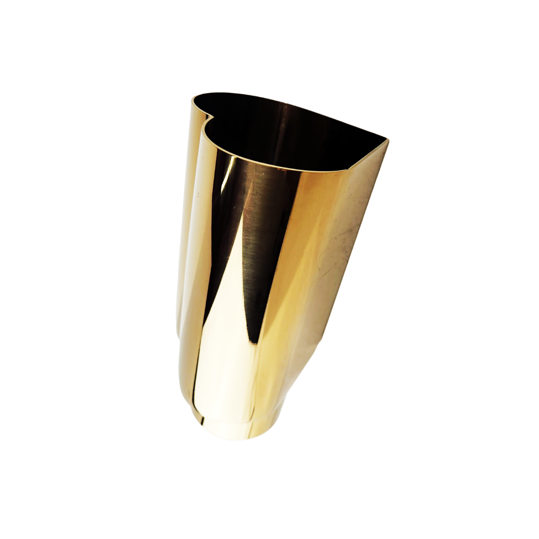 2.5" ID/4" OUT/9.5" Heart Shape Exhaust Tip Gold NT-HEART-SGD