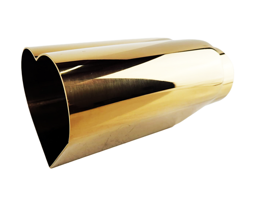 2.5" ID/4" OUT/9.5" Heart Shape Exhaust Tip Gold NT-HEART-SGD
