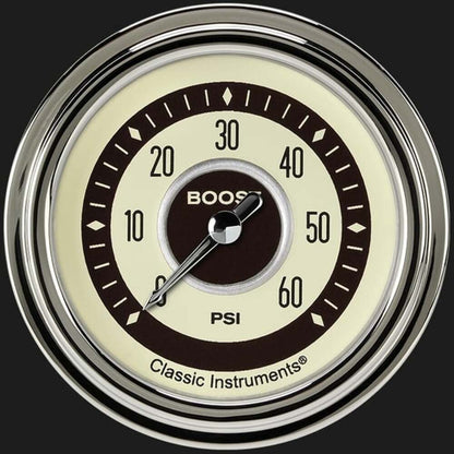 Nostalgia VT 2 5/8" Boost Gauge, 60 psi NT343SLC