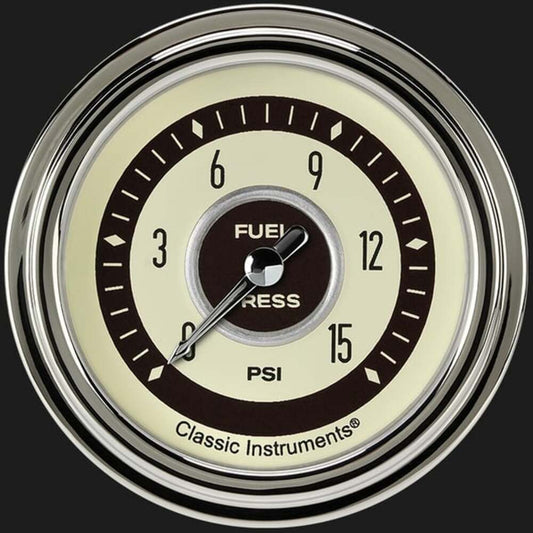 Nostalgia VT 2 5/8" Fuel Pressure Gauge, 15 psi NT345SLC