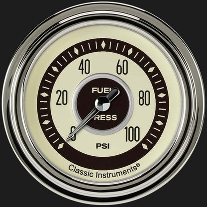 Nostalgia VT 2 5/8" Fuel Pressure Gauge, 100 psi NT346SLC