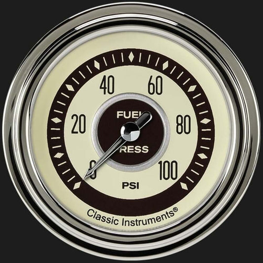 Nostalgia VT 2 5/8" Fuel Pressure Gauge, 100 psi NT346SLC