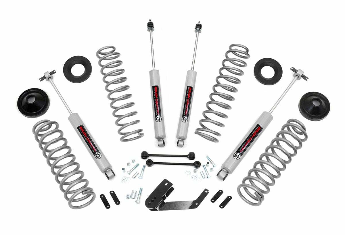 Fits Jeep Wrangler Unlimited 2WD/4WD (2007-2018) 3.25 Inch Lift Kit; PERF694