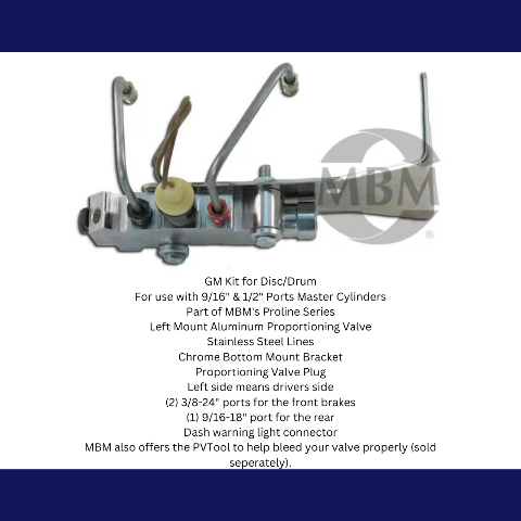 GM Bottom Mount Prop Valve Kit. Disc/Drum - Aluminum PV2AK-2BM