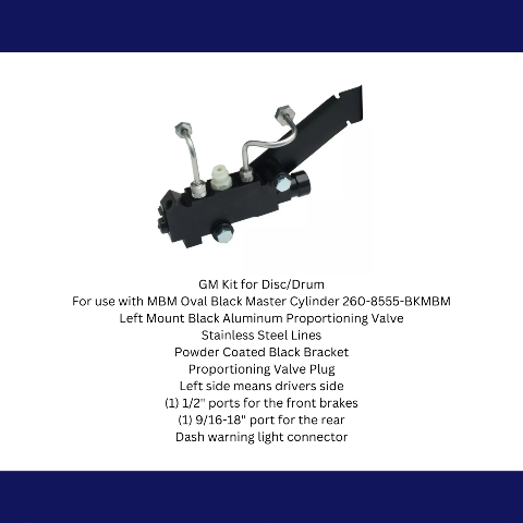 Disc/Drum Proportioning Valve Kit for Oval Master Cylinder PV2BK-260