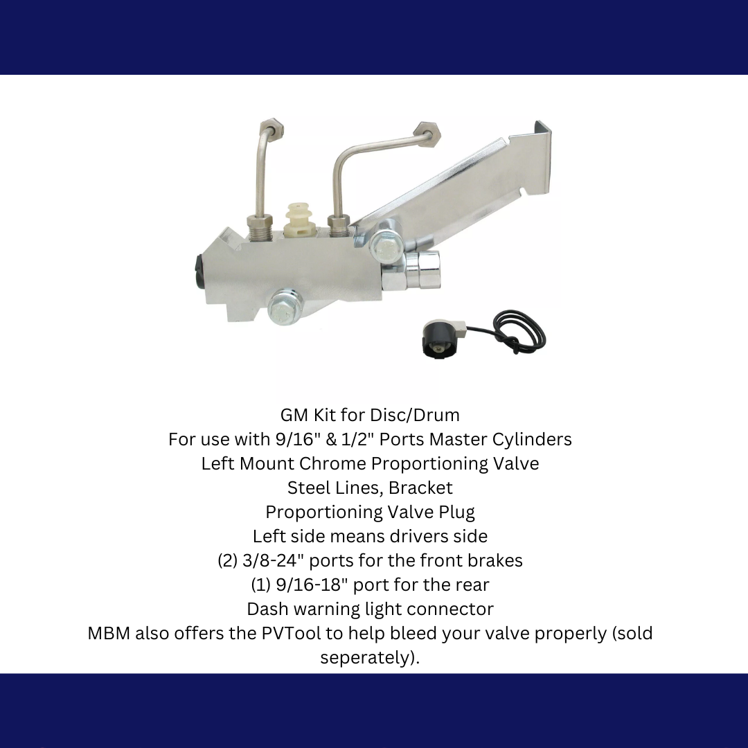 GM Left Side Prop Valve Kit. Disc/Drum - Chrome PV2CK-2 - Master Cylinders and Parts Car Part People