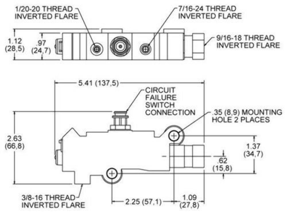 Disc/Drum Proportioning Valve - Brass PV4 - Master Cylinders and Parts Car Part People