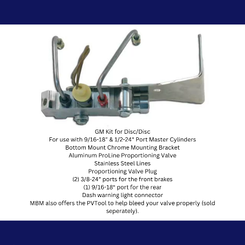 GM Bottom Mount Prop Valve Kit. Disc/Disc - Aluminum PV4AK-2BM