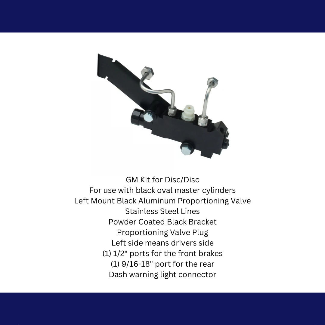Disc/Disc Proportioning Valve Kit for Black Oval Master PV4BK-260 - Master Cylinders and Parts Car Part People