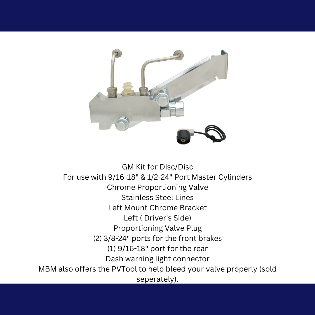 GM Left Side Prop Valve Kit. Disc/Disc - Chrome PV4CK-2 - Master Cylinders and Parts Car Part People