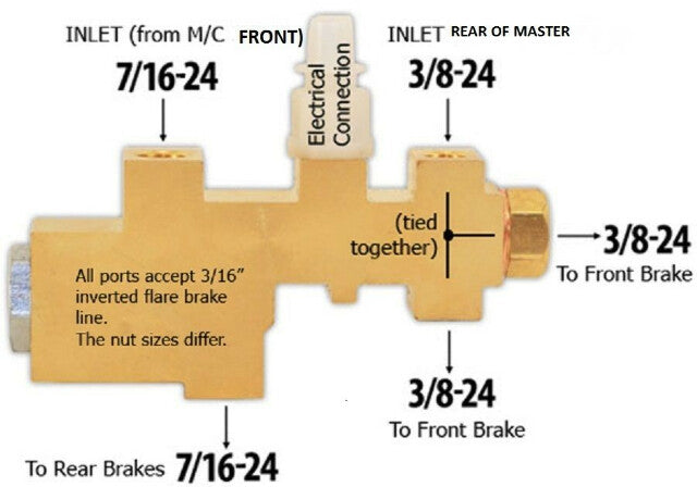Fits 1960-70's Ford Proportioning Valve PV6070FD