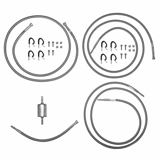 1999-03 Chevrolet Silverado Fuel line Quick Fix Braided Lines Ext. Cab QFF0012SS-CP