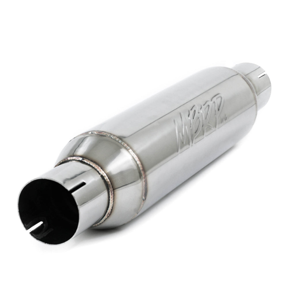 Resonator; 2.5in. Inlet; Outlet; 16in. body; 20in. overall; T304 - R1012 - Performance Mufflers Car Part People