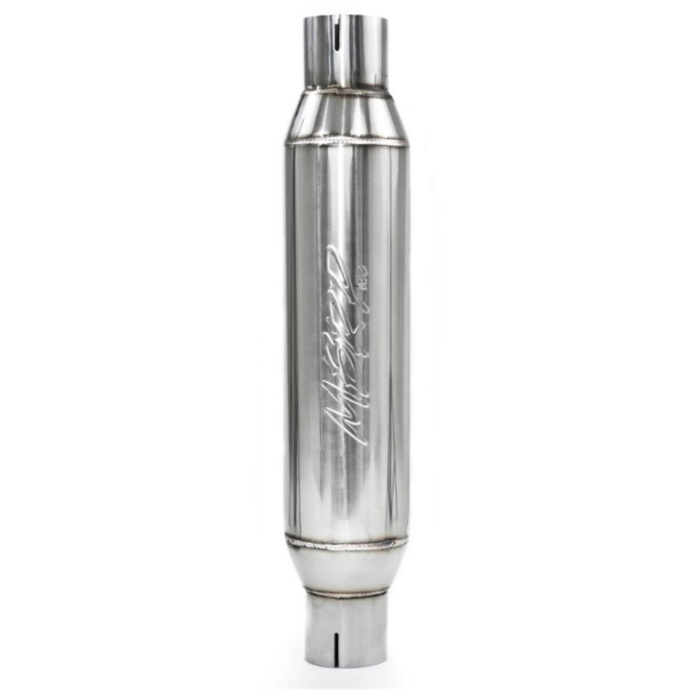 Resonator; 2.5in. Inlet; Outlet; 16in. body; 20in. overall; T304 - R1012 - Performance Mufflers Car Part People