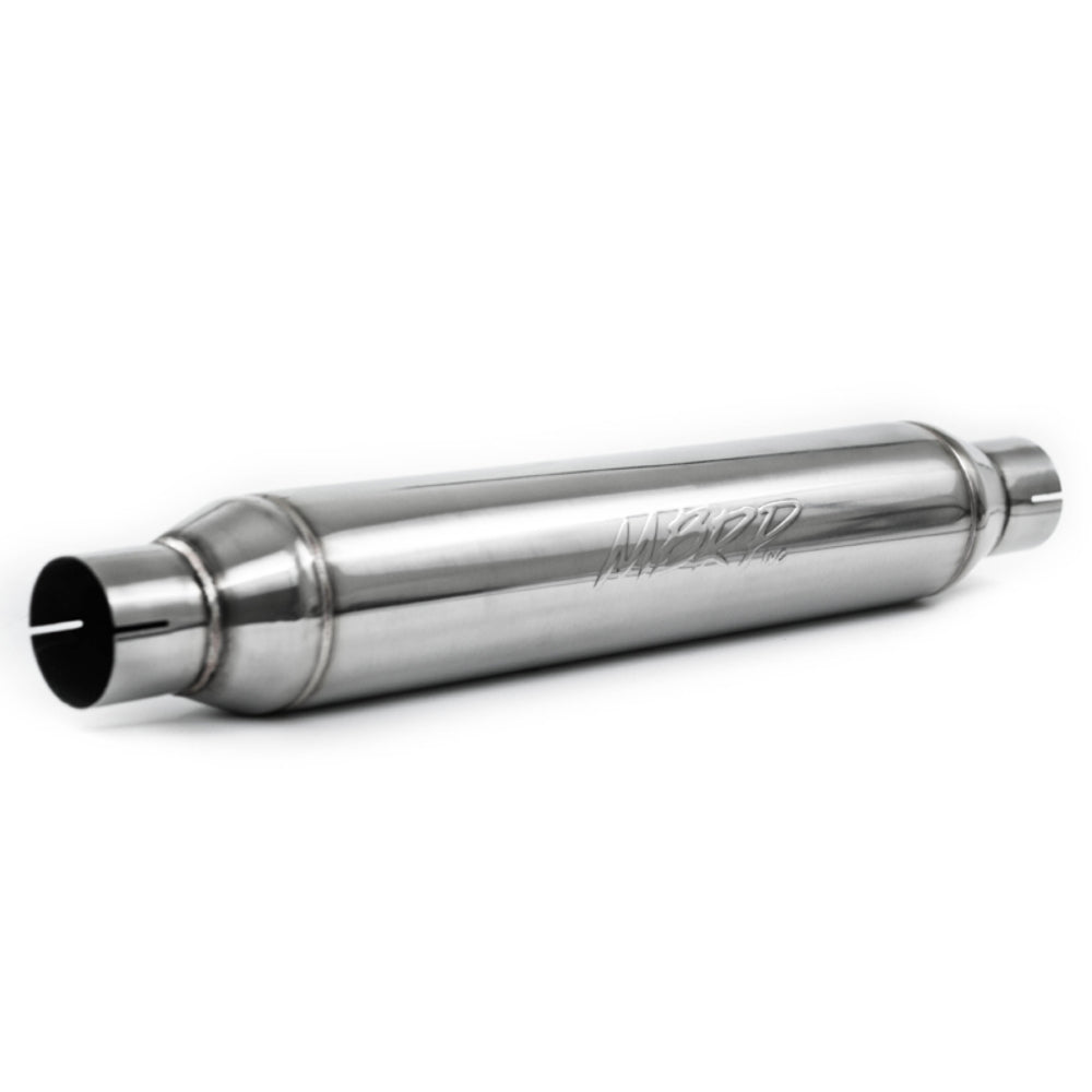 Resonator; 2.5in. Inlet; Outlet; 22in. body; 26in. overall; T304 - R1016 - Performance Mufflers Car Part People