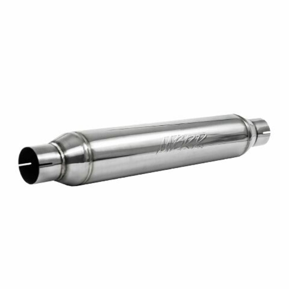 Resonator; 2.5in. Inlet; Outlet; 22in. body; 26in. overall; T304 - R1016 - Performance Mufflers Car Part People