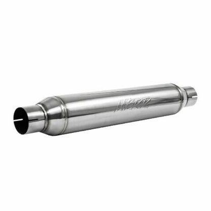 Resonator; 2.5in. Inlet; Outlet; 22in. body; 26in. overall; T304 - R1016 - Performance Mufflers Car Part People