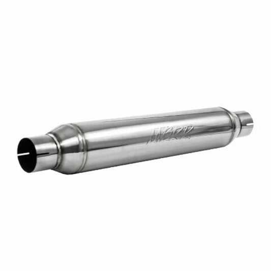Resonator; 2.5in. Inlet; Outlet; 22in. body; 26in. overall; T304 - R1016 - Performance Mufflers Car Part People