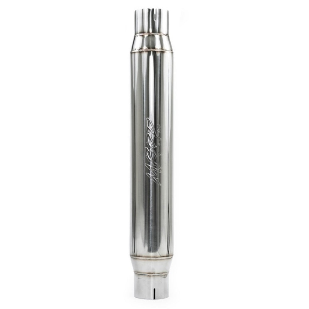 Resonator; 3in. Inlet; Outlet; 22in. body; 26in. overall; T304 - R1017 - Performance Mufflers Car Part People