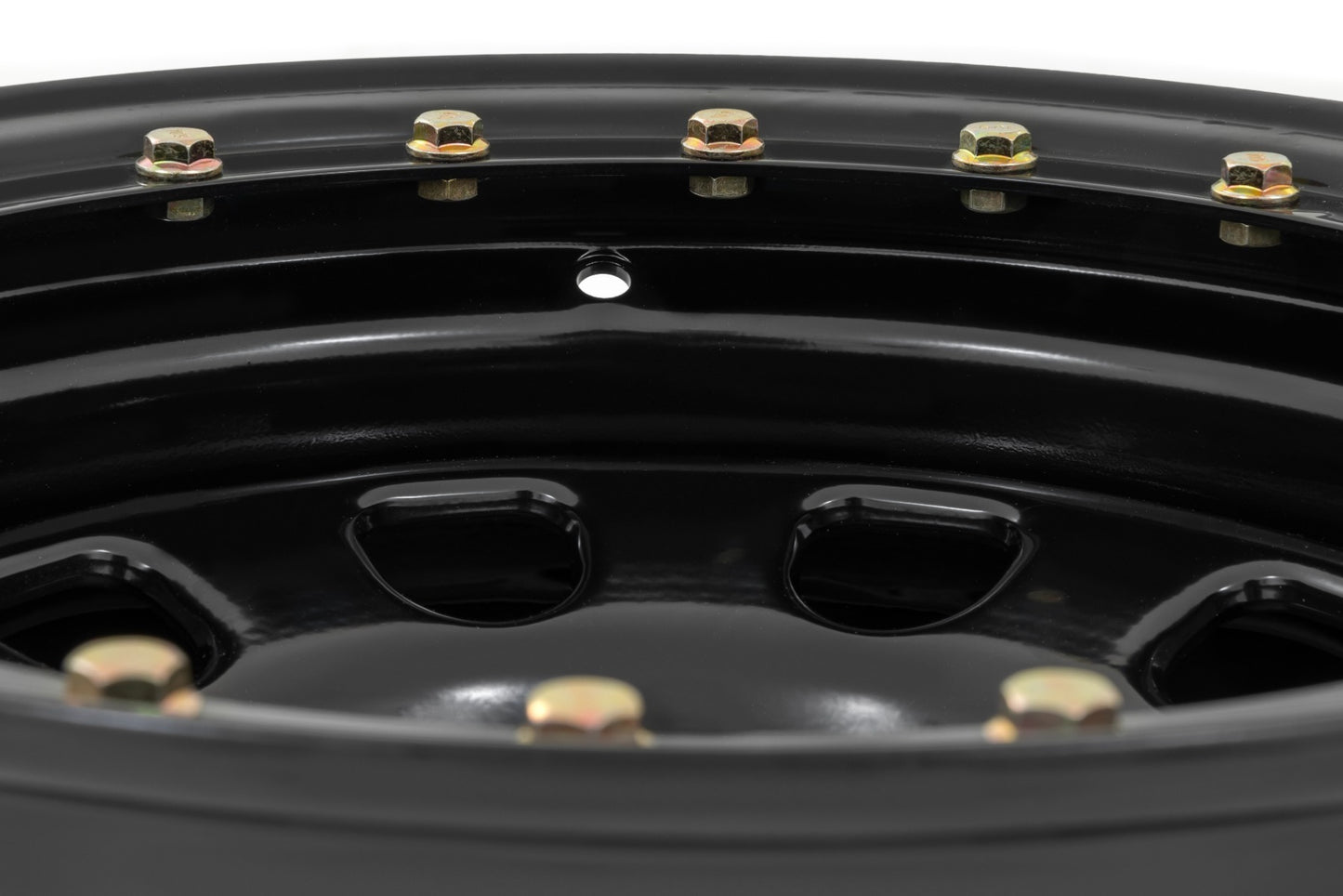 Steel Simulated Beadlock Wheel; Black; 15x8; 5x4.5; 3.30 Bore; -19 RC158545SL