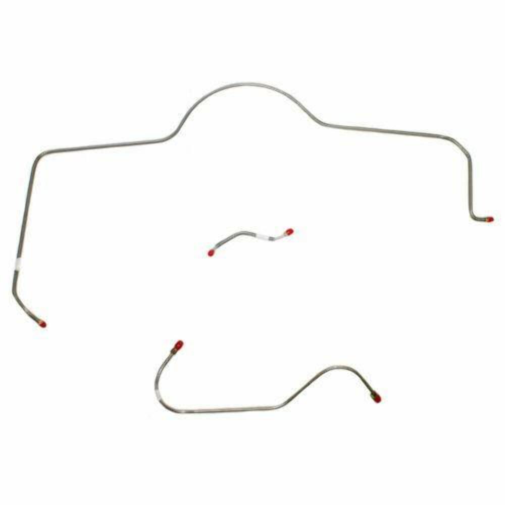 1965 Dodge Coronet Front Brake Line Kit Power Brakes 3 Set Stainless - RKT6502SS - Front Lines Car Part People