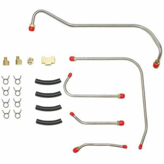 1964-68 Dodge Charger Pump to Carb Fuel Line Hemi XRam w/ Dual Holleys RPC6403SS - Pre-Bent Fuel Lines Car Part People