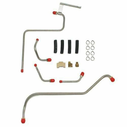 1966 Dodge Charger Pump to Carb Fuel Line 426 Hemi Dual 4BBL 5 Line - RPC6602SS - Pre-Bent Fuel Lines Car Part People