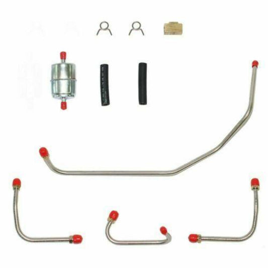 1966-74 Dodge Challenger Pump to Carb Fuel Line Holley Dual Feed Set - RPC6611SS - Pre-Bent Fuel Lines Car Part People