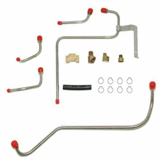 1967 Dodge Charger Pump to Carb Fuel Line 426 Hemi Dual Carbs 5 Line - RPC6702SS - Pre-Bent Fuel Lines Car Part People