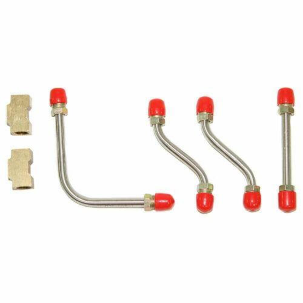 1969-71 Dodge Charger Pump to Carb Fuel Line Kit 340/440 6 pack Set 4 Line - RPC6801SS - Pre-Bent Fuel Lines Car Part People