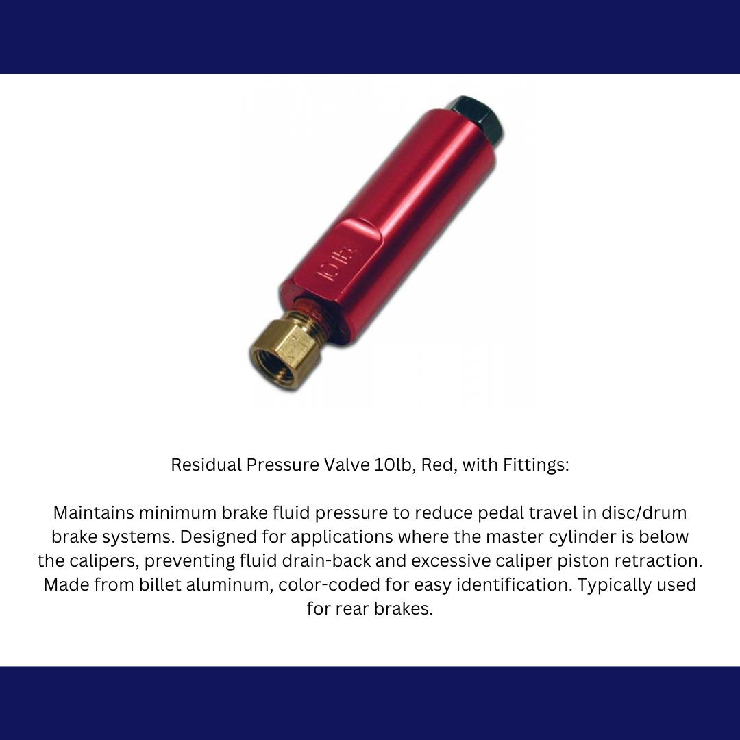 Residual Check Valve - 10 lbs. (Drum Brakes) RPV10 - Master Cylinders and Parts Car Part People
