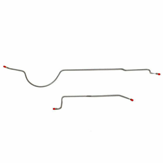Fits 74 Mopar B-Body, 8 3/4 Rear Axle, 2pc Brake Line Set; Stainless-RRA7401SS - Rear Lines Car Part People