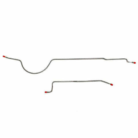Fits 74 Mopar B-Body, 8 3/4 Rear Axle, 2pc Brake Line Set; Stainless-RRA7401SS