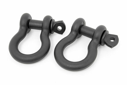 D Ring Shackles; Cast; 3/4" Pin; Pair; Black RS121